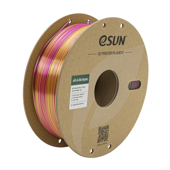 Пластик для 3D принтера (filament) eSUN ePLA-Silk Mystic 1,75 мм, 1кг, золотий+червоний+зелений (ePLA-SilkMystic-P175GRG1)