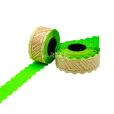 Етикет-стрічка 26x12 фігурна зелена Printex