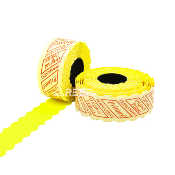 Етикет-стрічка 26x12 фігурна лимонна Printex