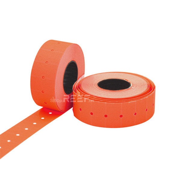 Етикет-стрічка 21x12 прямокутна червона Printex